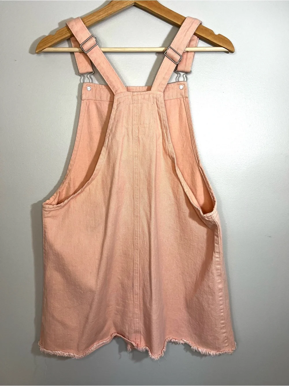 Cotton On Peach Denim Overalls Skirt Dress Jumper Women’s 10 - Picture 4 of 9